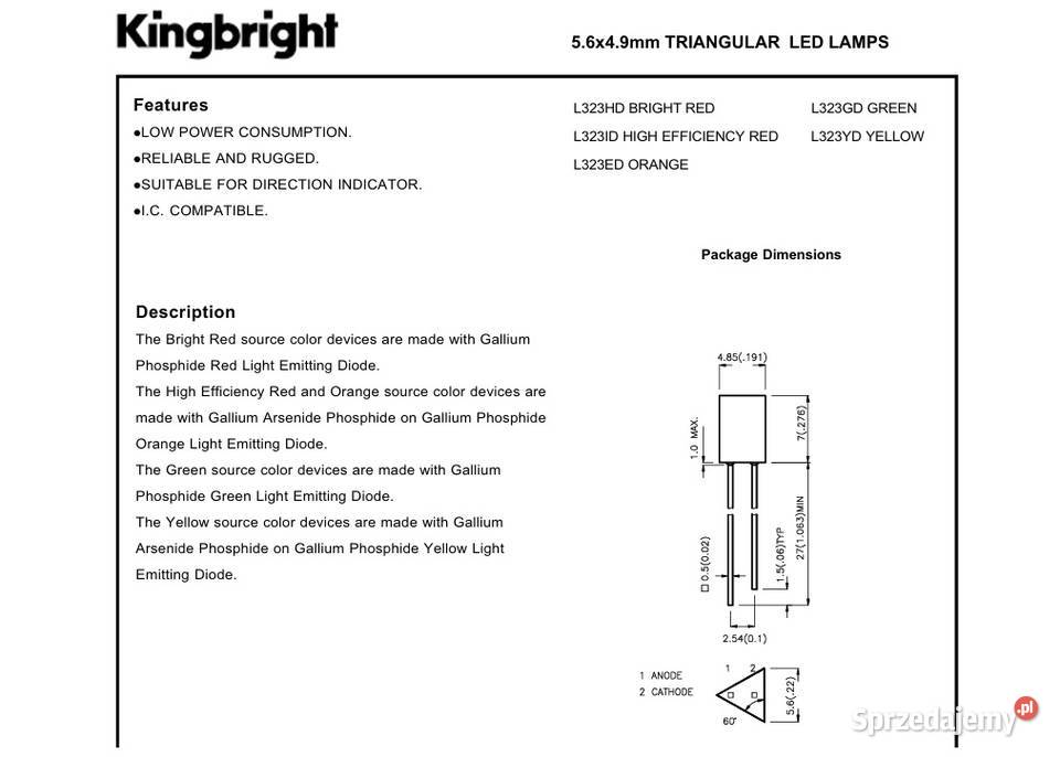 Dioda LED L323 YD Gdańsk