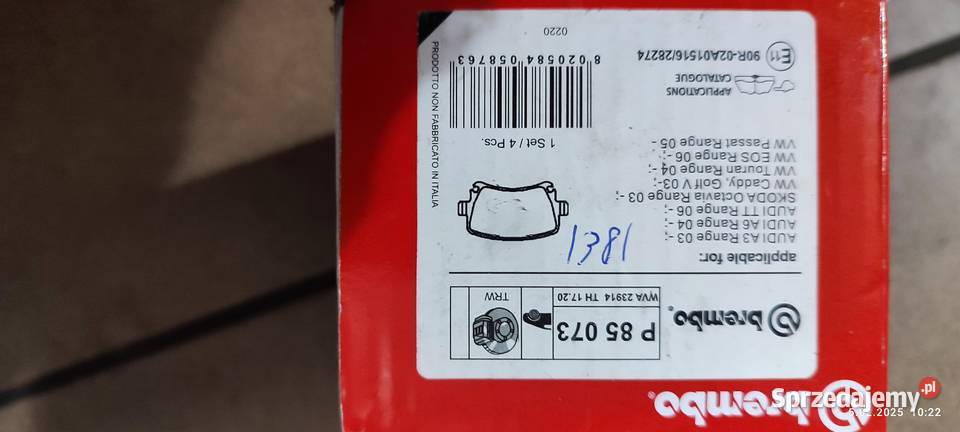 BREMBO P 85 073 Zestaw klocków hamulcowych Dobre Miasto