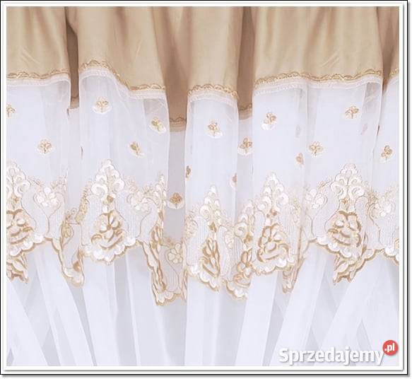 Firana 400x150 markizeta haft Firany beżowe Świdnica