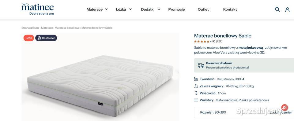 Łóżko tapicerowane Vegas 40cm Katowice