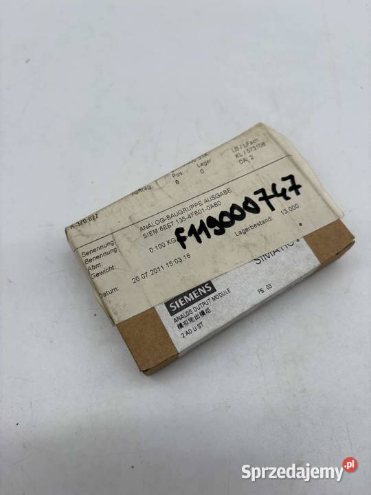 Siemens 6ES7 1354FB010AB0 AO Module Pozostałe mazowieckie
