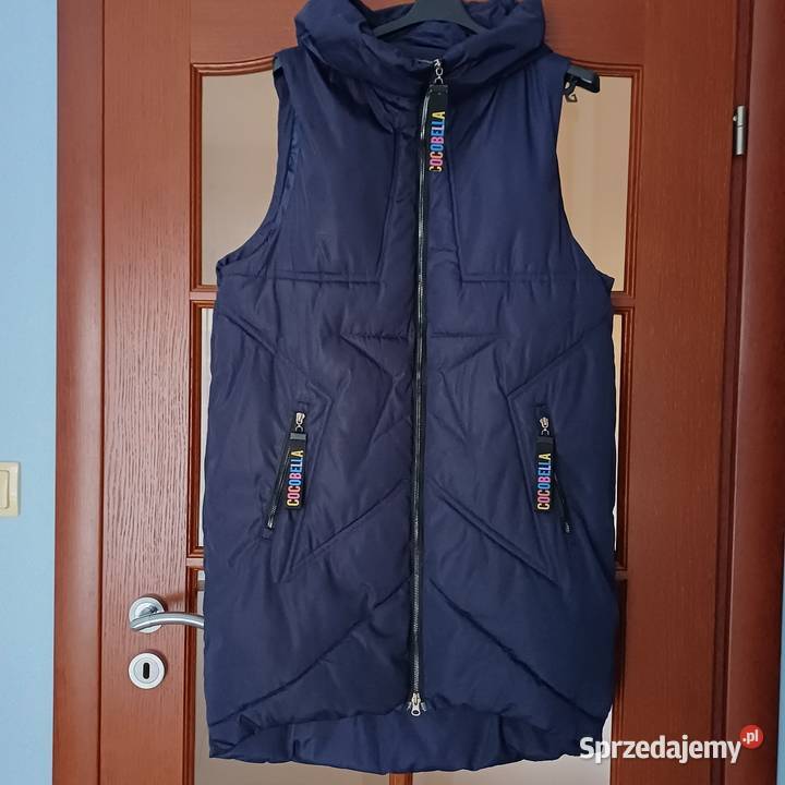 Kamizelka długa pikowana XXL granatowa damska łódzkie Sieradz