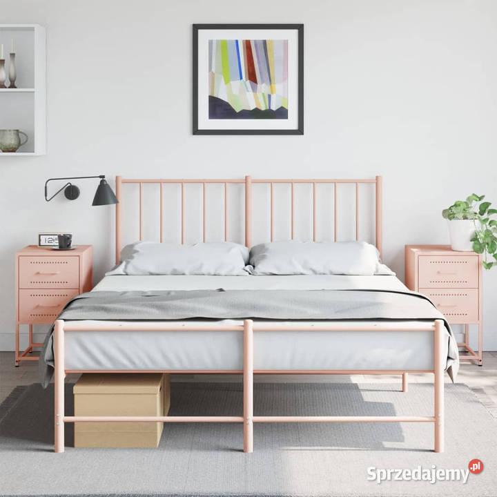 Szafki nocne 2 różowe 36x39x605 stal WM846461 Warszawa sprzedam