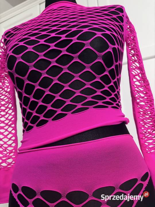 Strój Siatka neon ażur Kostium lata 80 Żary