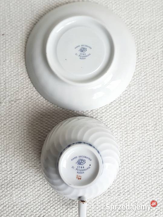 Łomonosow porcelanowa filiżanka talerzyk duo