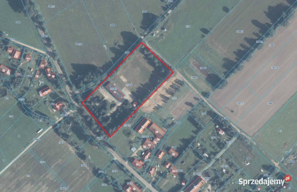 Działka o pow 128 ha zabudowana budynkiem siatka Sprzedaż Błudowo