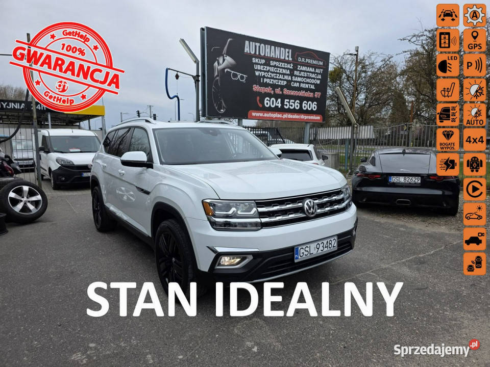 Volkswagen Atlas 36 Benzyna 280 Panorama 20 Full gniazdo USB pomorskie Słupsk