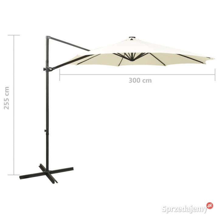 Parasol wiszący z lampkami LED i słupkiem 300 Warszawa