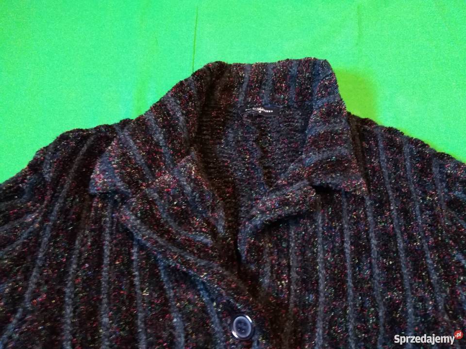 Miękki czarny rozpinany sweter marki czarny Warszawa