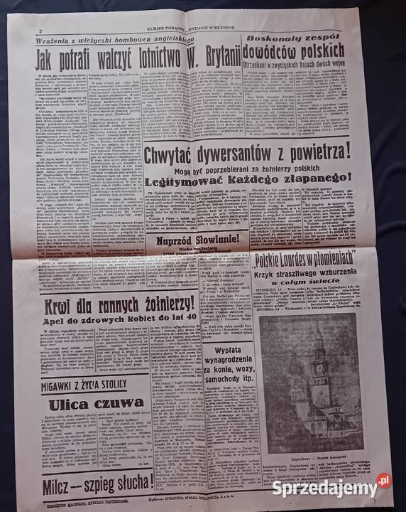 Kurjer Poranny Warszawa 5 września 1939 r wtorek Koźminek