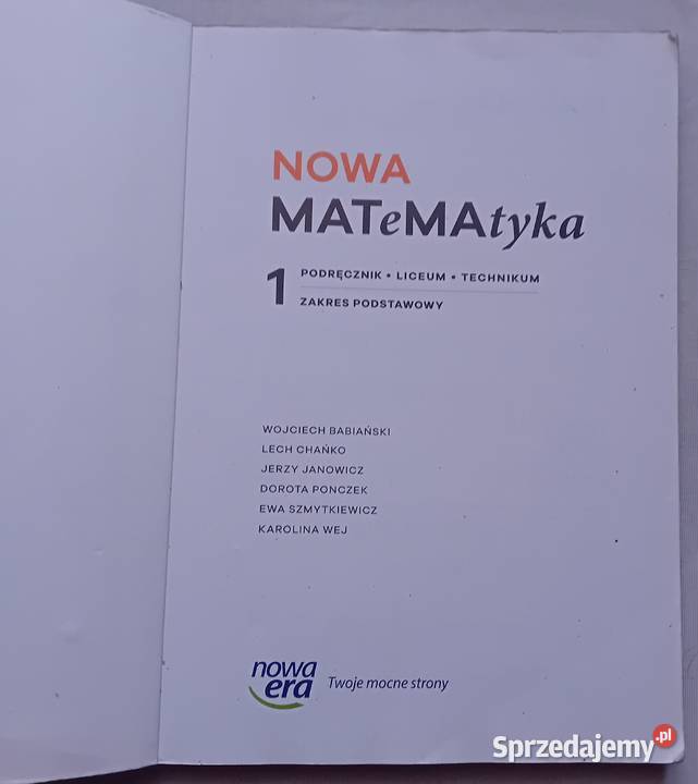 Nowa Matematyka 1 Zakr podstawowy liceum i miękka