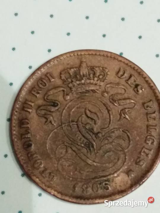 Moneta 2 centymy Belgia 1905 Żary