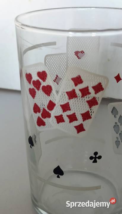 Szklanki brydżowe karciane z PRL vintage Łódź