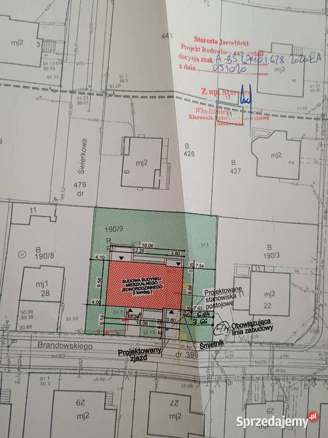 Sprzedam działkę z rozpoczętą budową wielkopolskie Wilkowyja