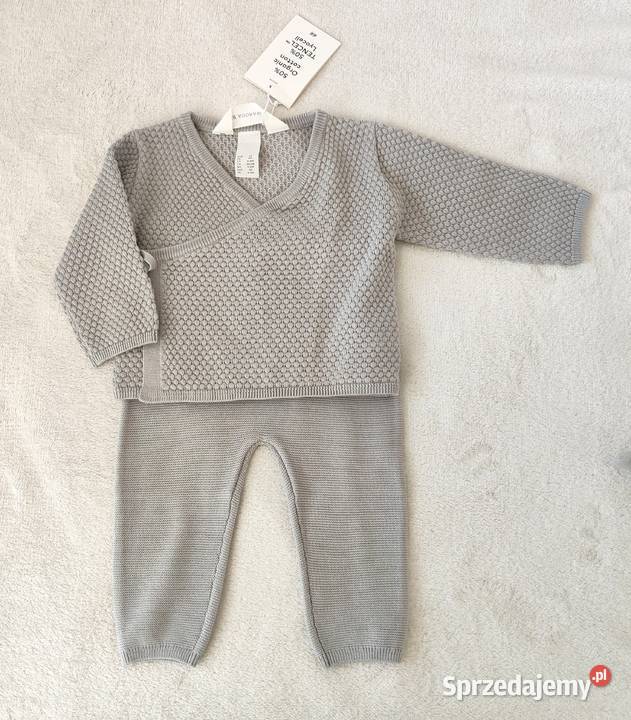 Szary komplet HM 68 bawełna lyocell sweterkowy Szczecin