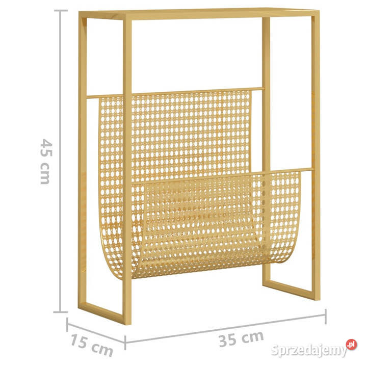 Stojak na gazety złoty 35x15x45 stal WM331669 Warszawa