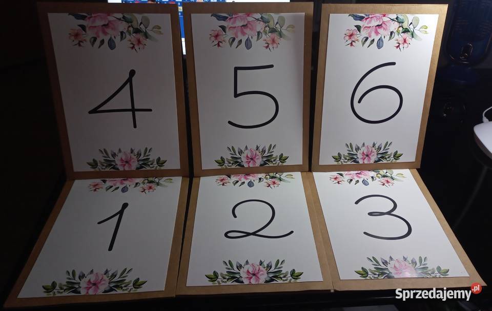 Numerki na stół weselny komplet 6 Koło