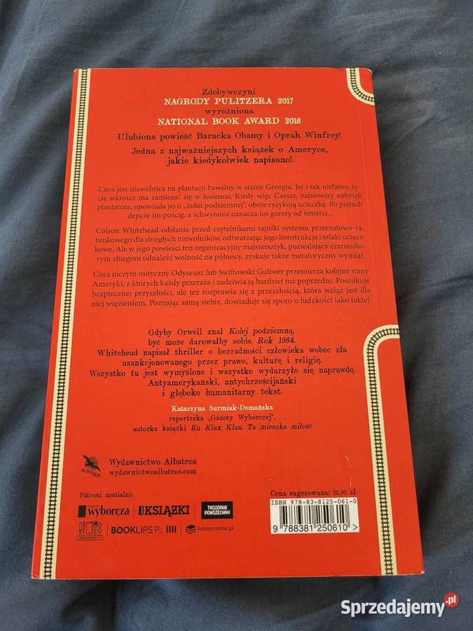 Kolej podziemna Colson Whitehead Rok wydania 2017