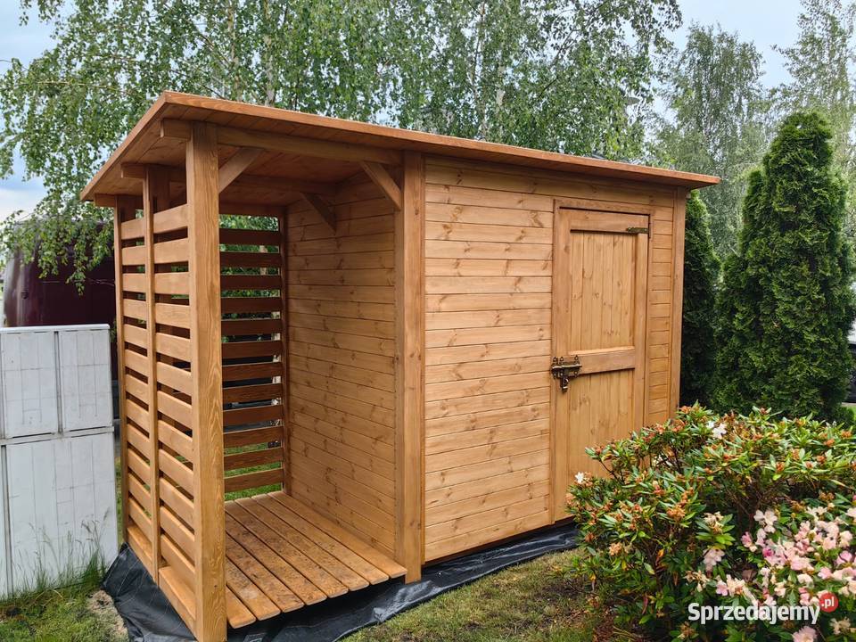 Domek narzędziowy drewniany 2 x 15m z drewutnią
