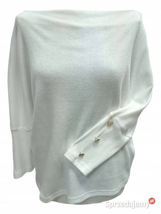 Sweter komono lekki dekold łódkabiust 110biały Pątnów sprzedam
