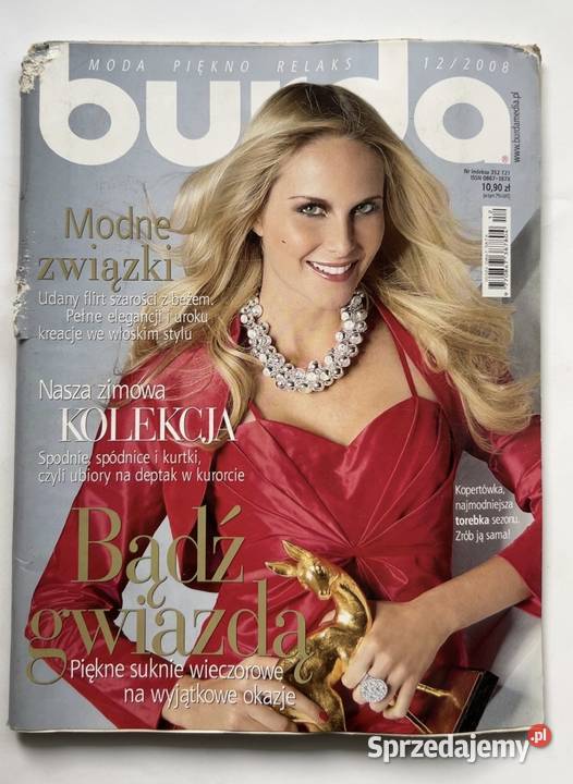 Magazyn Burda 122008 Moda Wykroje Vintage mazowieckie Warszawa