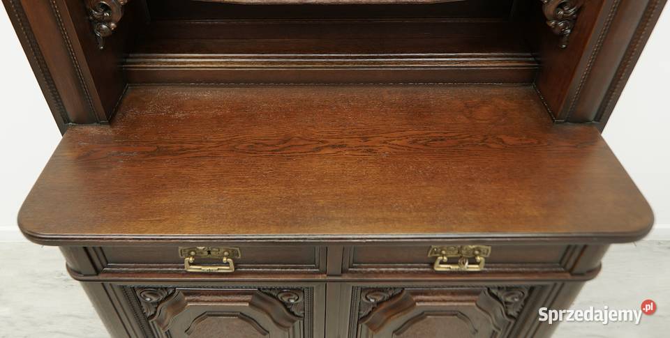 Secesyjny dębowy kredens z końca XIX w renowacji wielkopolskie Jerka sprzedam
