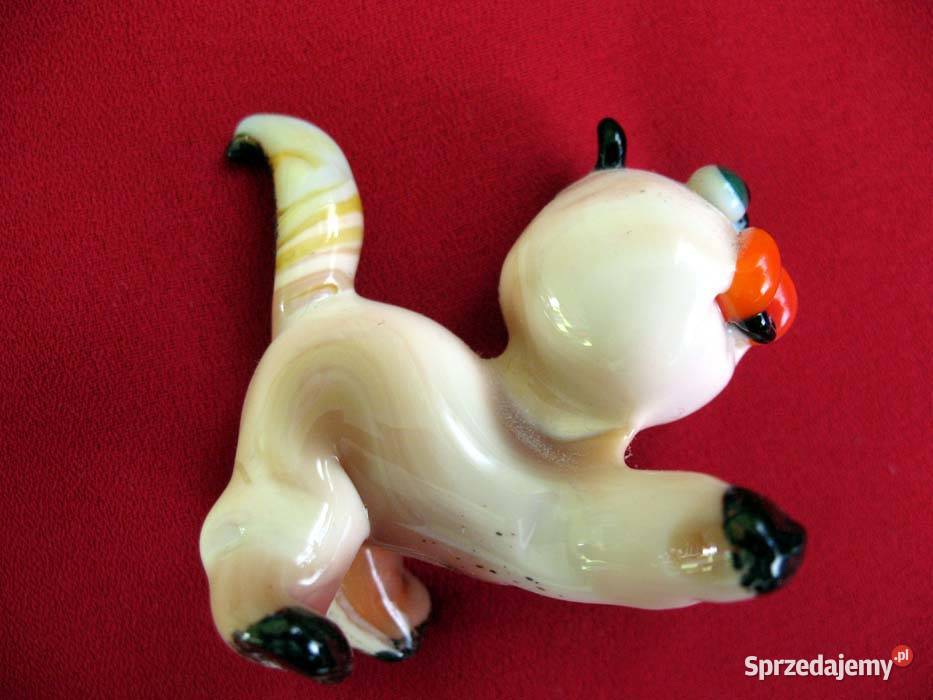 Kot pies figurka ze szkła 45 x 5 x 25 Orygina Figurki i rzeźby