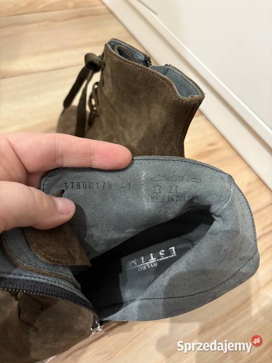 Botki sztyblety na szpilce na słupku Trzewiki skóra Legionowo