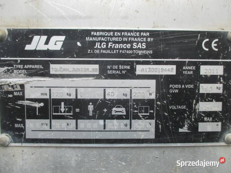 Podnośnik koszowy 8m JLG Toucan Junior 8B wielkopolskie Pleszew