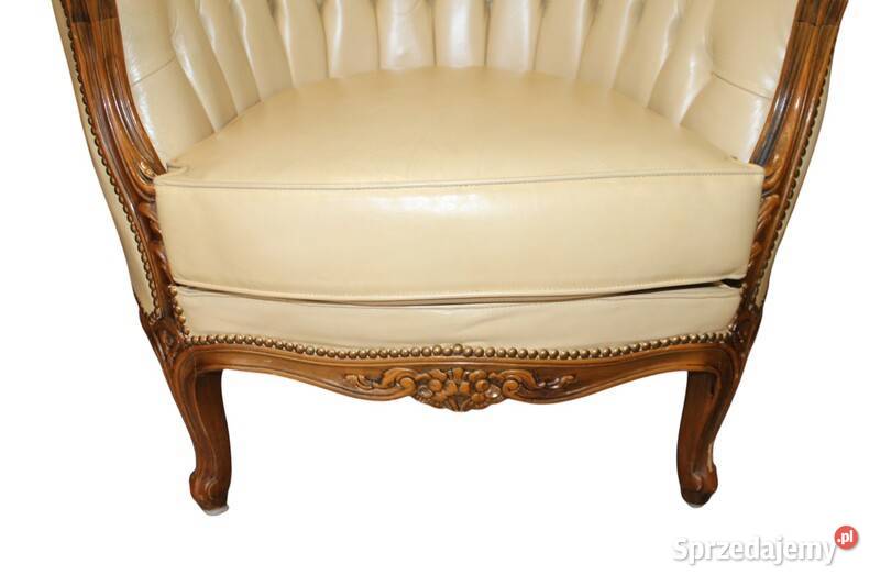 Skórzany fotel beczka w stylu Ludwika Szczecin