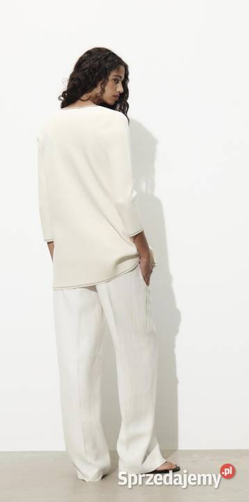 Długi kardigan zapinany marynarka żakiet Zara M Inny materiał mazowieckie Warszawa