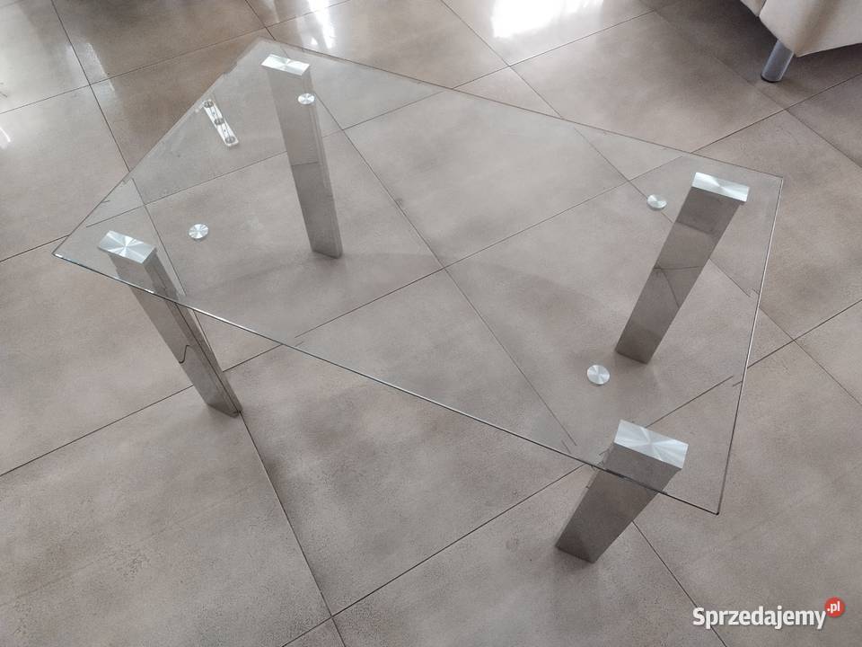 Stolik szklany prostokąt nogi chrom Bydgoszcz