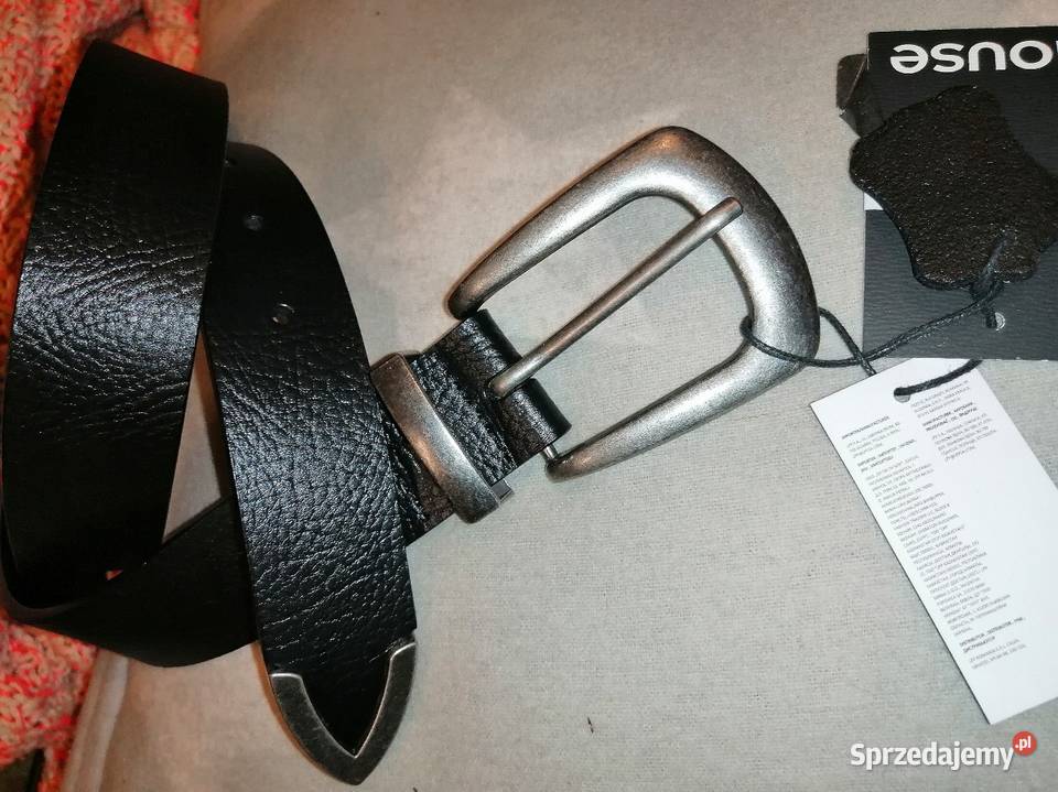 Czarny SkÓRZANY pasek SkÓRA NAtURALNA S unisex