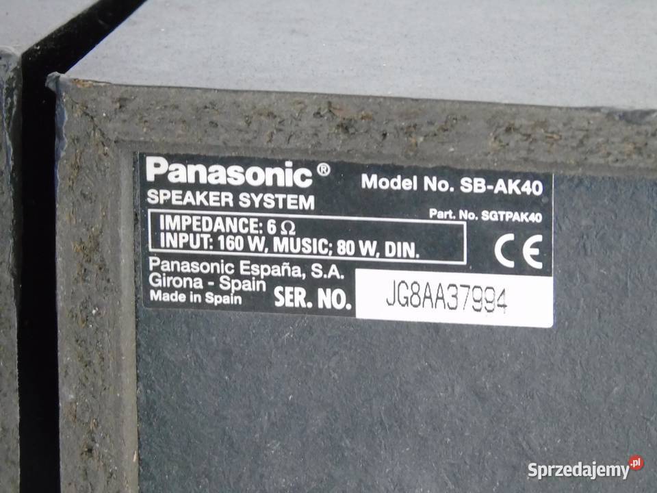 Kolumny Panasonic 2 x 160 wat sprawne DOSTAWA podkarpackie Jasło