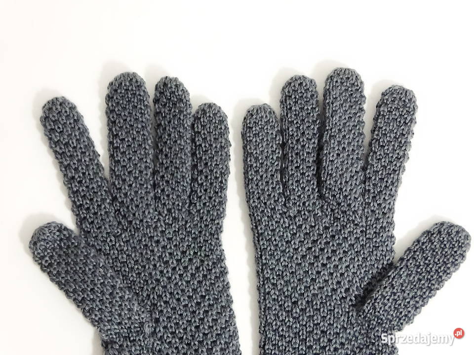 Rękawiczki zimowe dzianinowe szare Biłgoraj sprzedam