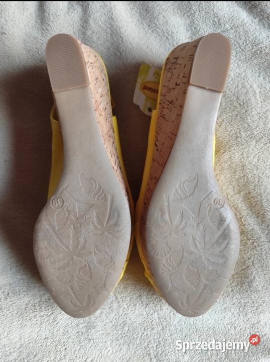 Sandały na koturnie Graceland tkanina Gdańsk