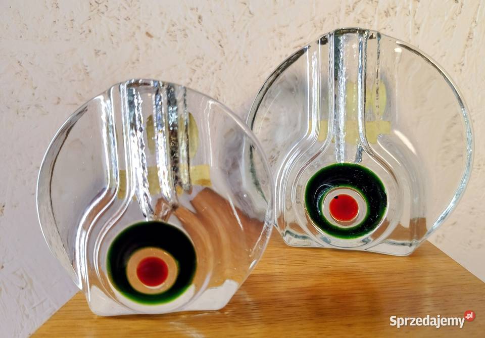 Zestaw wazoników Walther Kristallglas lata 60te Radłów