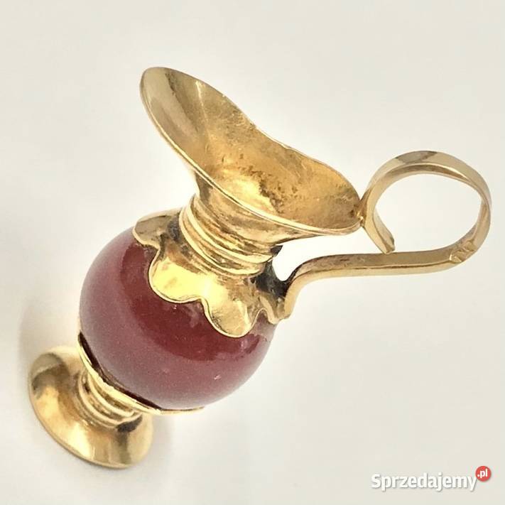 Złoty WISIOREK zawieszka 750 18K cudowny DZBANEK