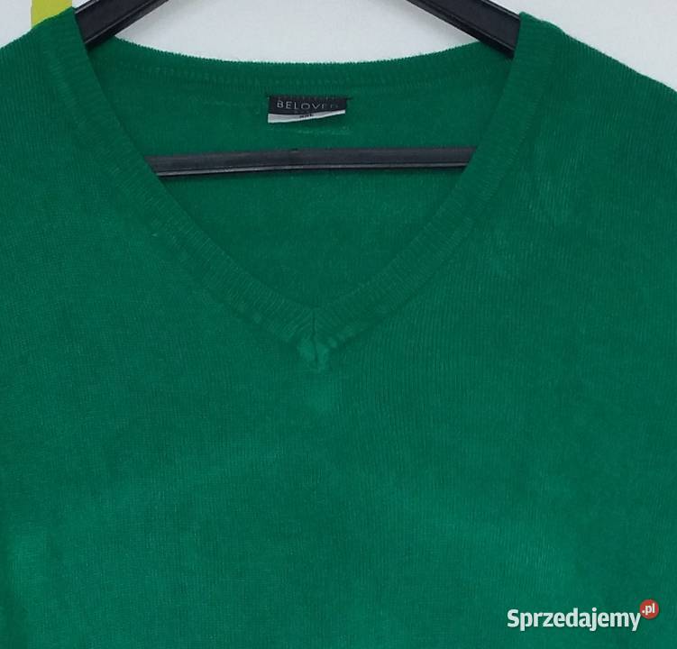 XXL52 Zielony sweter w serek Beloved Gliwice