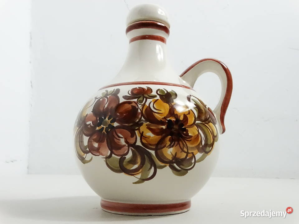Vintage Ceramiczny Dzbanek Karafka Ręcznie lubelskie Biłgoraj