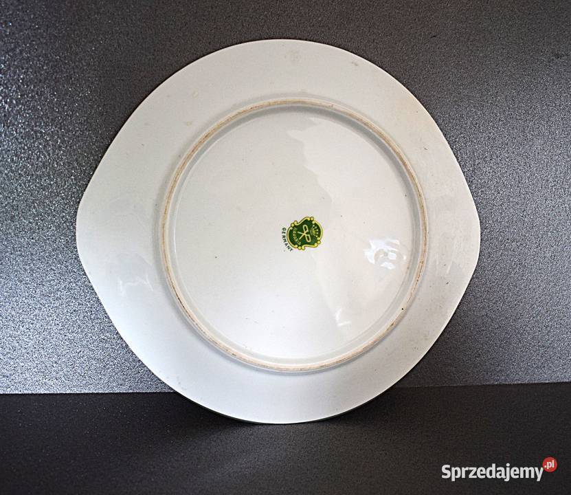 Patera porcelanowa z brzegami pokrytymi złotem kujawsko-pomorskie Chełmno