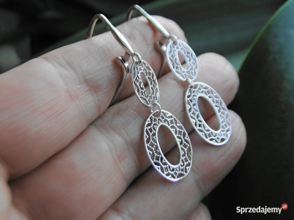 Piękne długie kolczyki srebro 925 Warszawa