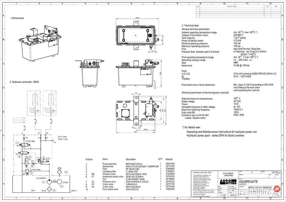 Zasilacz ArgoHytos 34157500 do rampy Klapa Wrocław sprzedam