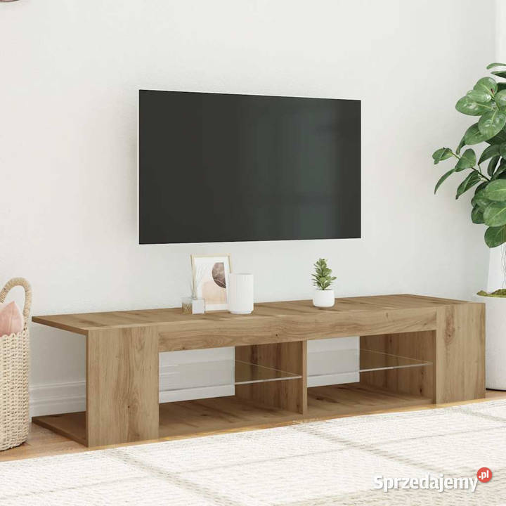 Szafka pod TV z oświetleniem LED dąb artisan Warszawa sprzedam
