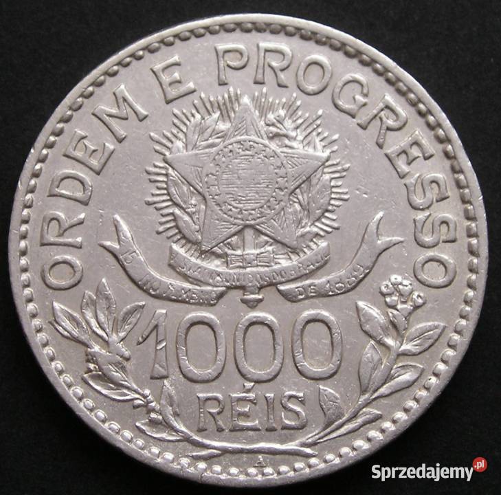BRAZYLIA 1000 REIS 1913 SREBRO Łódź