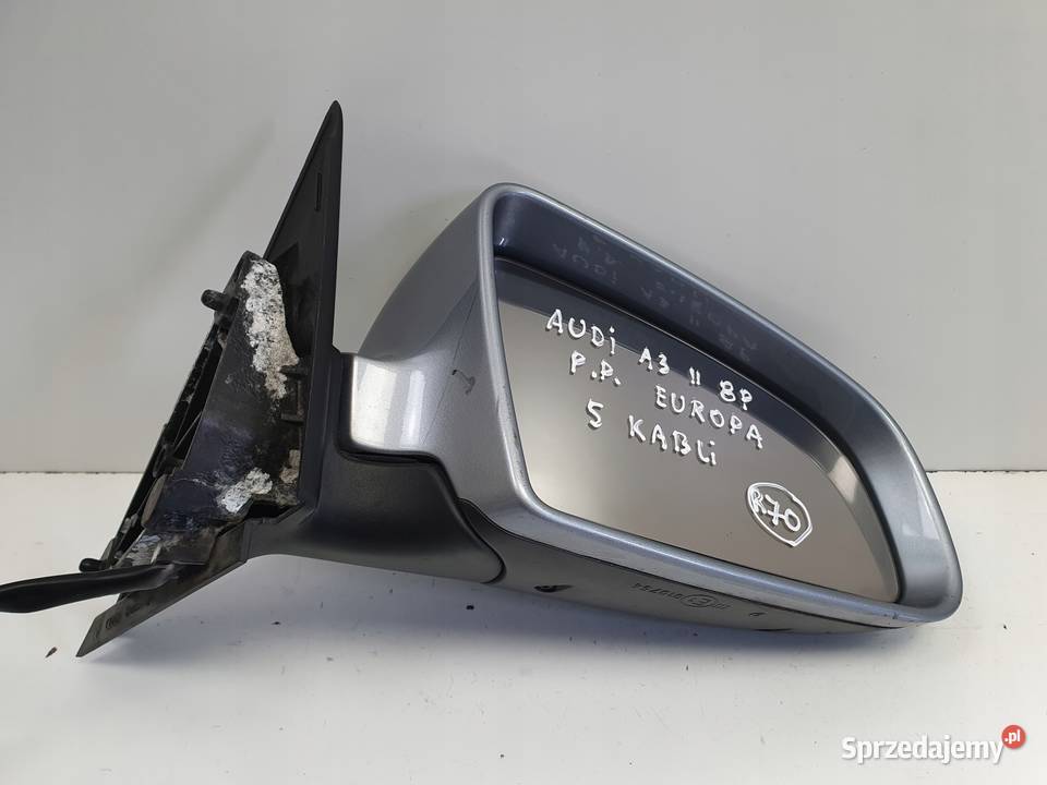 LUSTERKO PRAWE Audi A3 8P 0308r PASAŻERA 6 Pin osobowe Rudka