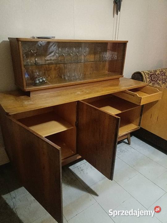 Komoda z nadstawką kredens PRL Kredensy i witryny Łódź
