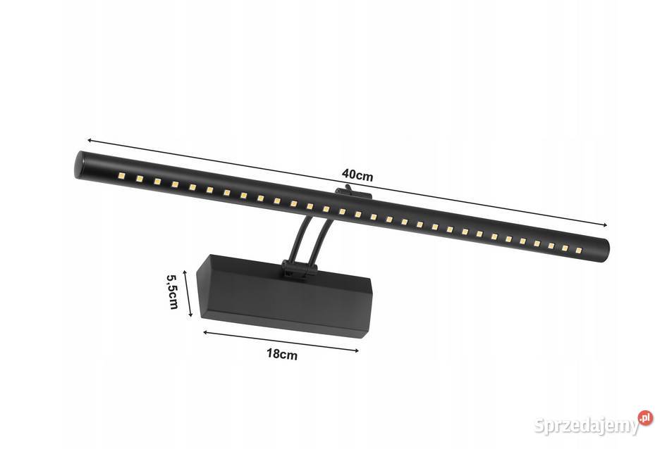 Kinkiet łazienkowy lustro 5W 40 Lampa LED czarna sprzedam