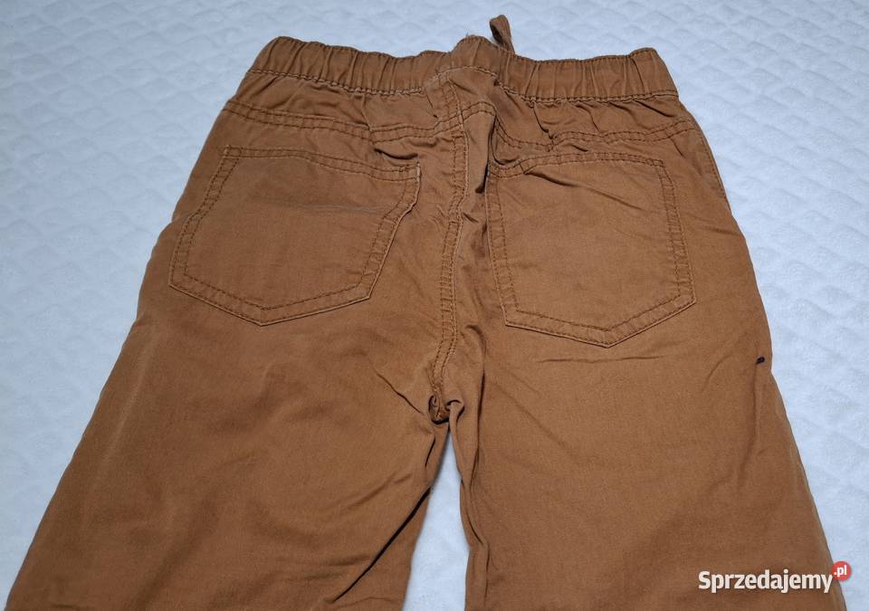 Spodnie chłopięce rurki eleganckie musztardowe Czeladź