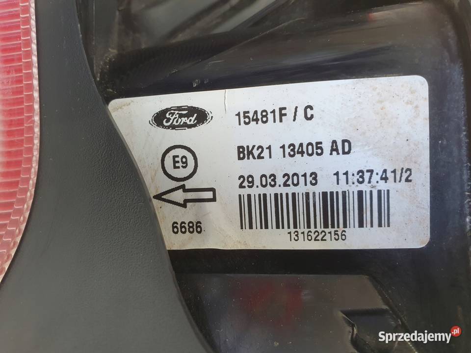 Ford Transit Custom TYLNIA TYLNA LAMPA LEWA lewy Rudka